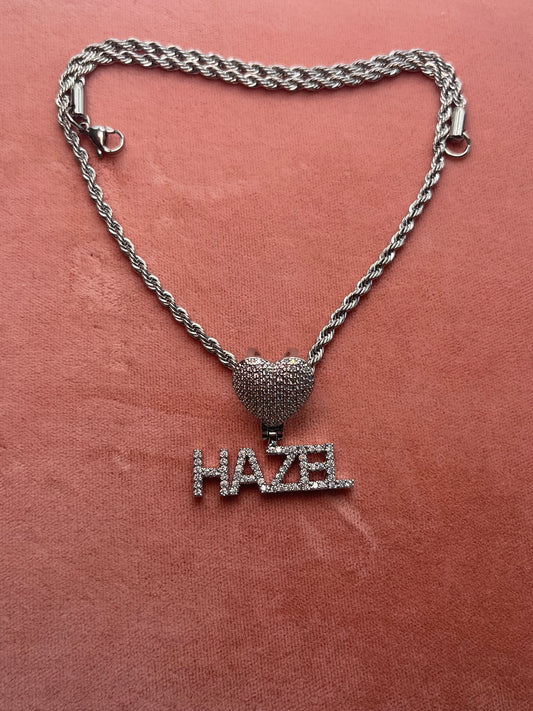 Hazel Iced Heart Necklace
