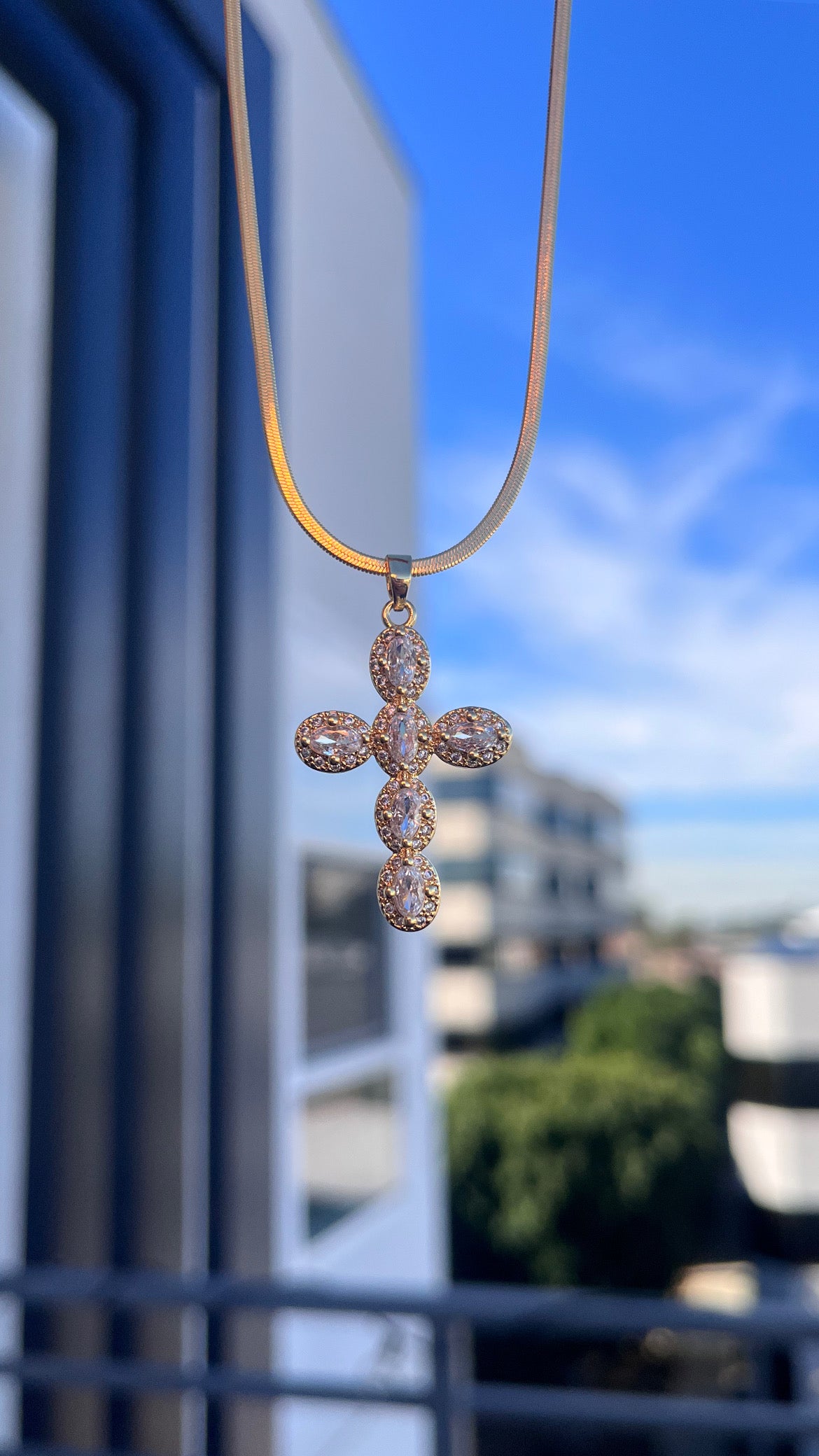 Herringbone Cross Necklace