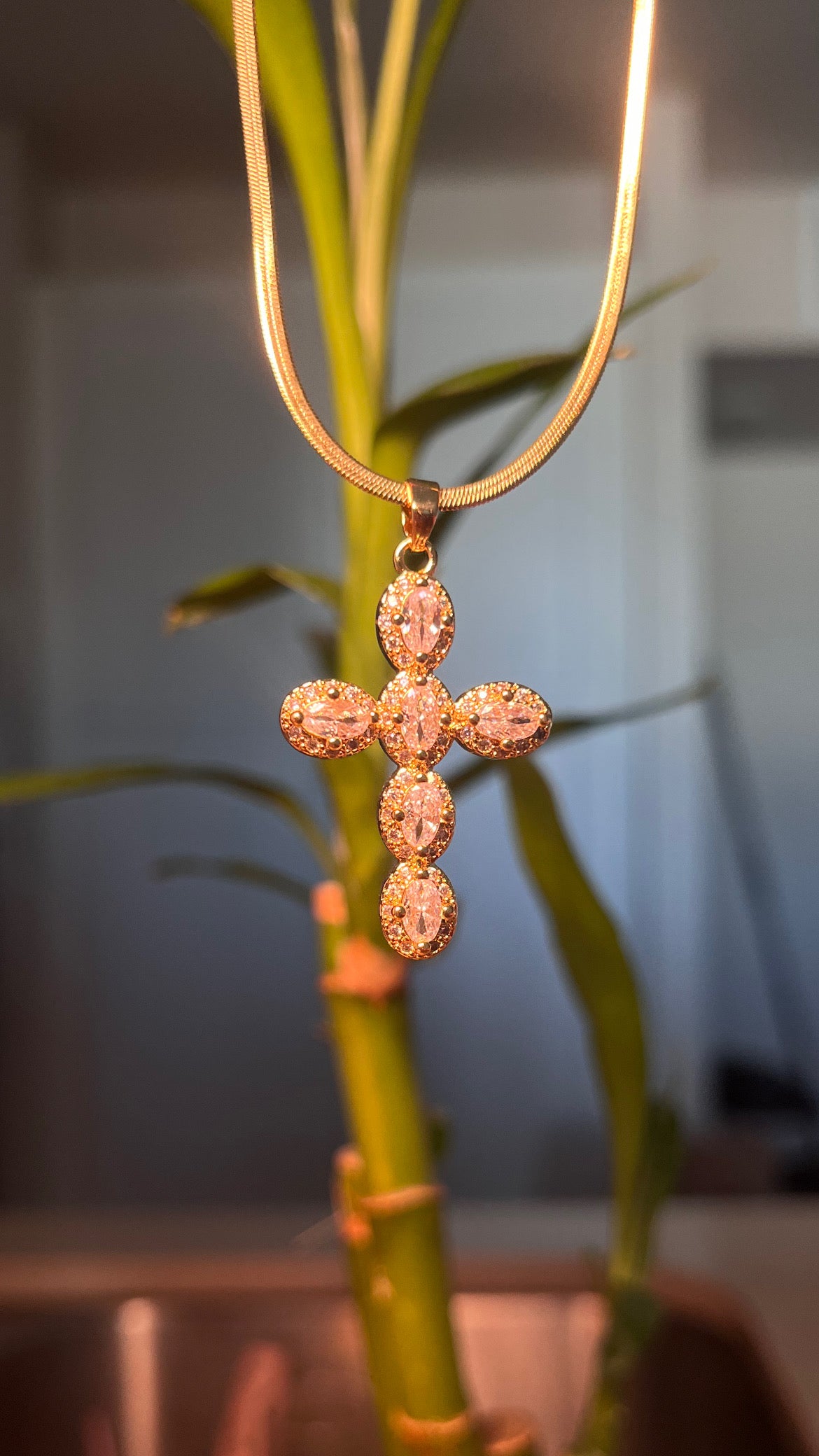 Herringbone Cross Necklace