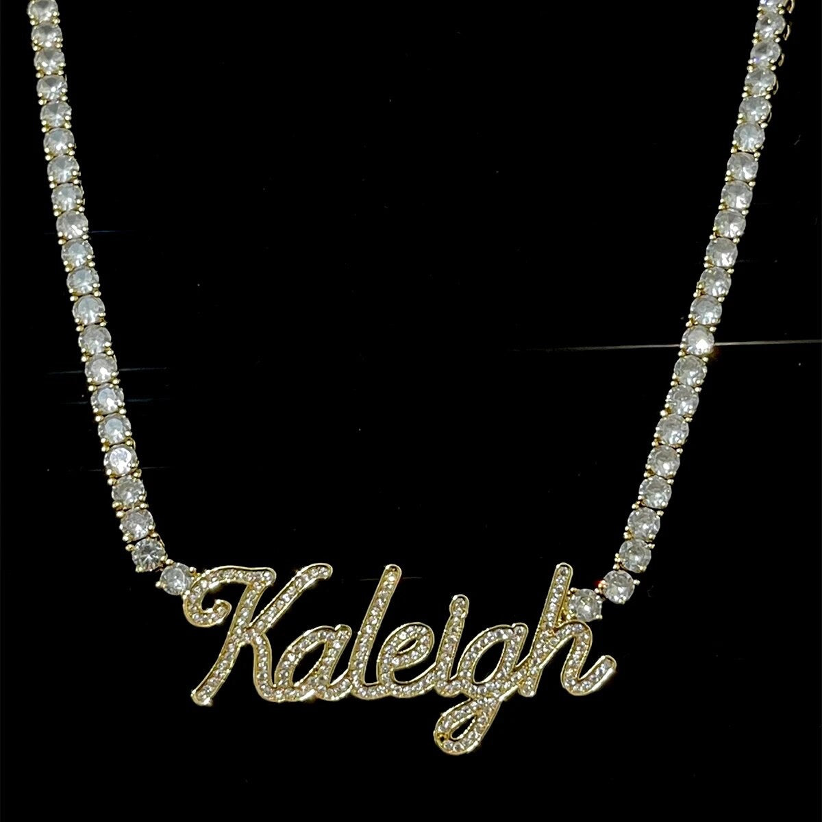 Iced Cursive Name Necklace