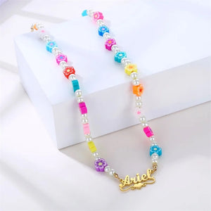 Girls Flower Name Necklace
