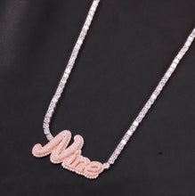 Load image into Gallery viewer, Clustered Tennis Name Necklace