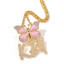 Load image into Gallery viewer, Butterfly Button Name Necklace