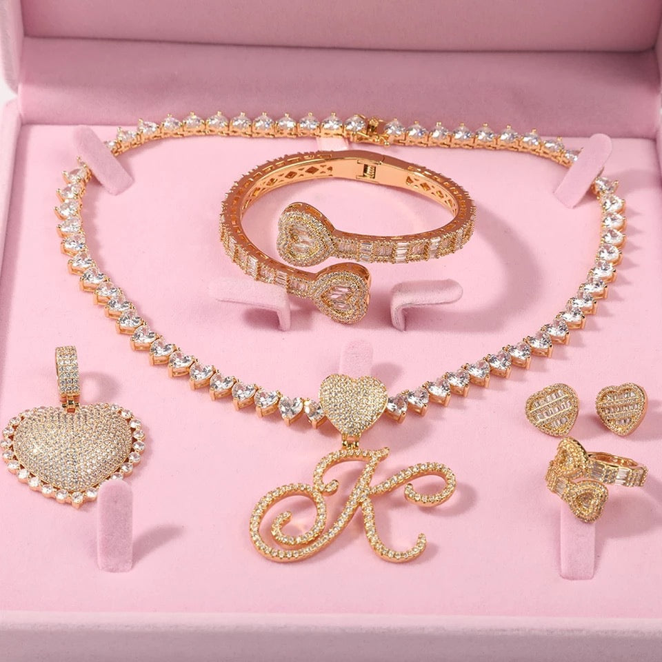 Iced Out Heart Set