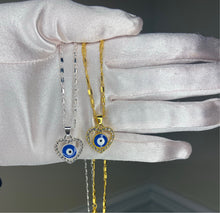 Load image into Gallery viewer, Evil Eye Heart Necklace